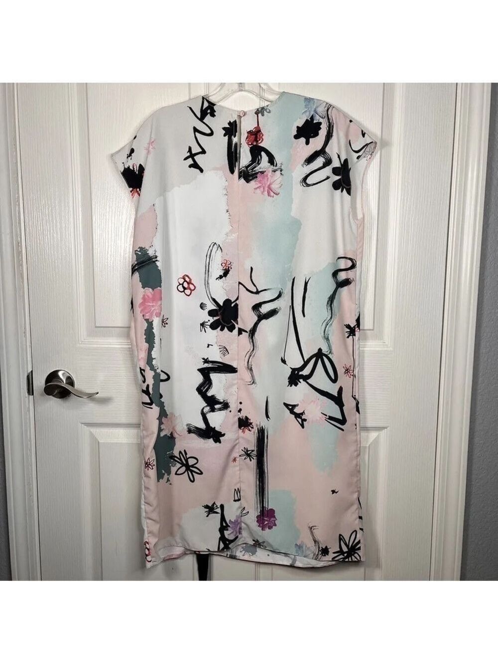 ASOS Abstract Side Ruched Ribbon Tie Dress - Picture 7 of 16